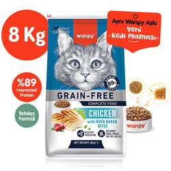 Wanpy - Wanpy With Oven Baked Bites Tavuklu Tahılsız Yetişkin Kedi Maması 8 Kg 