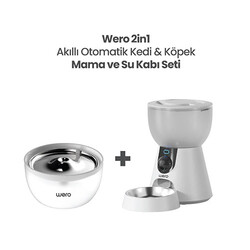 Wero 2in1 Kameralı, Wi-Fi Destekli Akıllı Otomatik Kedi & Köpek Mama ve Su Kabı Seti - Thumbnail